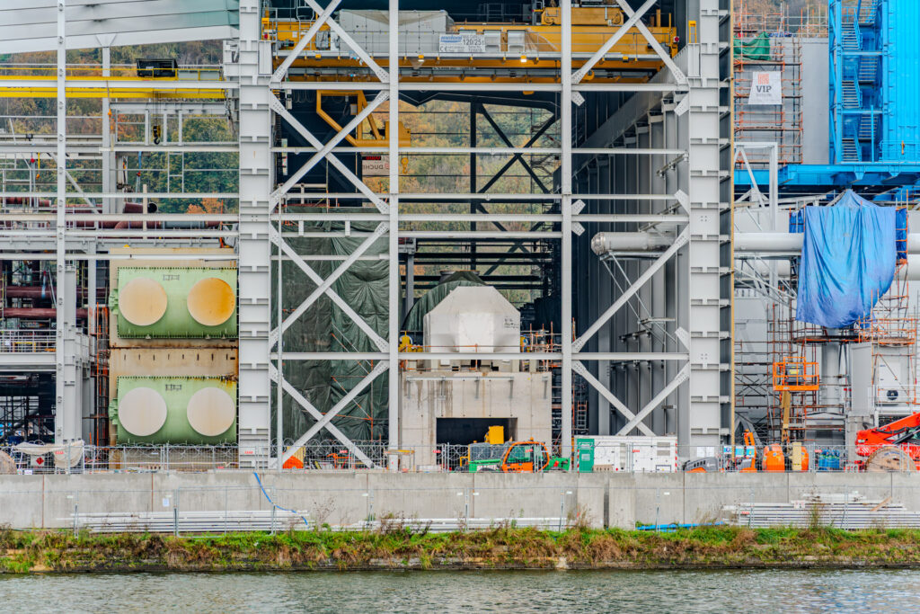 A photograph of the inside of the new Awris power station turbine hall.