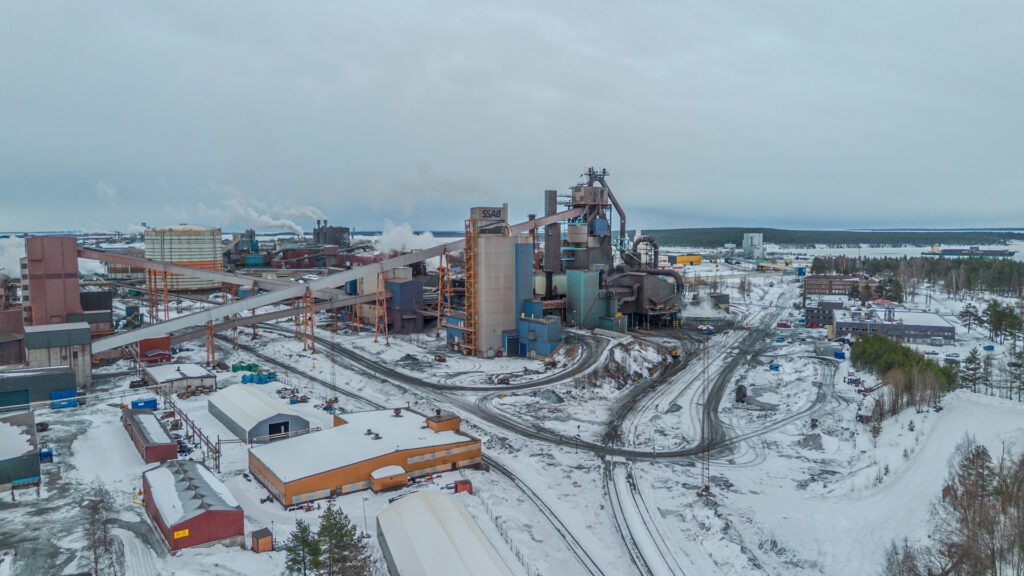 A photo of the Luleå blast furnace from high above.