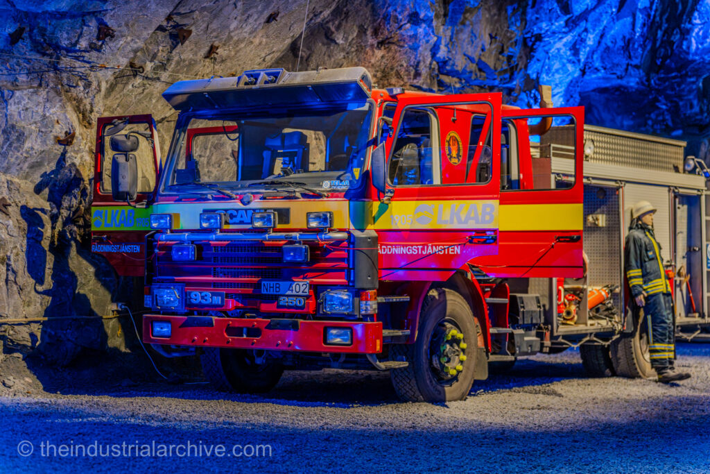 Firetruck in the LKAB mine in Kiruna