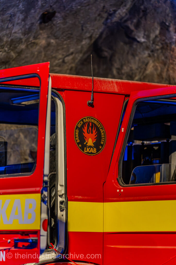 Firetruck in the LKAB mine in Kiruna