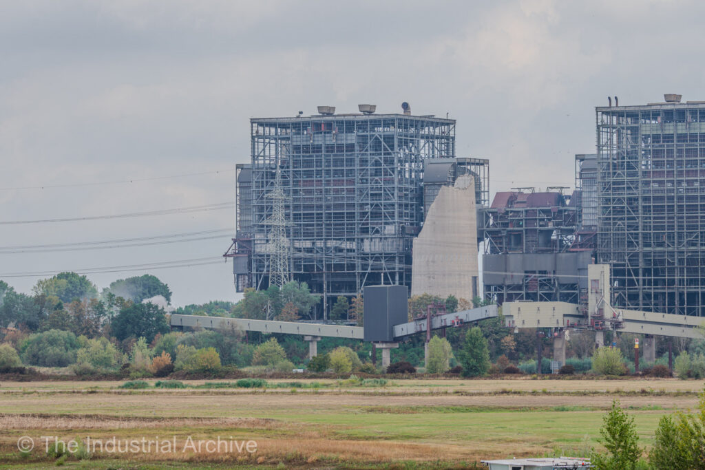 Boilerhouse B (Kesselhause B) at the Voerde Power Plant (Kraftwerk Voerde) seconds before it was demolished in a controlled explosion.